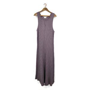 Anthropologie T.La Ribbed Tank Dress Womens XL Mauve Cotton